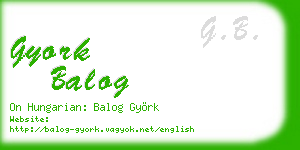 gyork balog business card